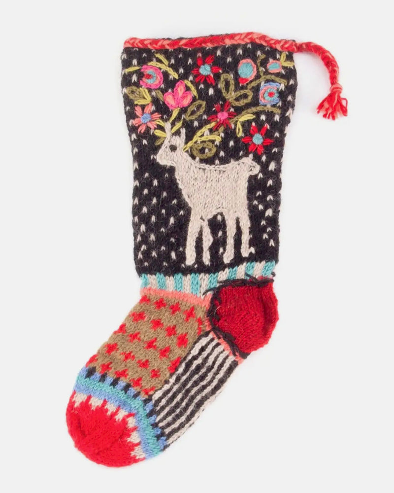Reindeer Wool Knit Stocking