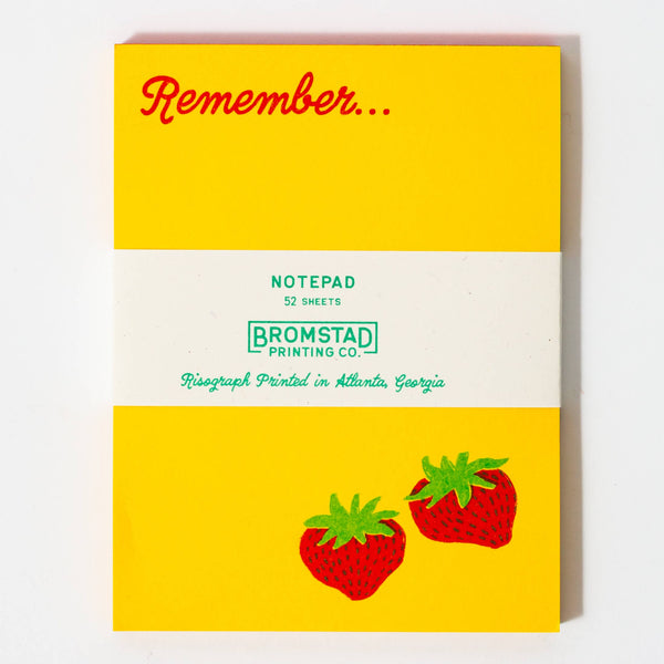 Remember Strawberry  Notepad