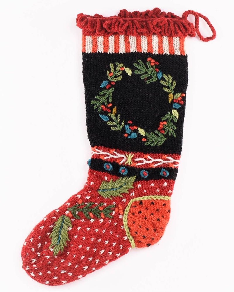 Wreath Wool Stocking