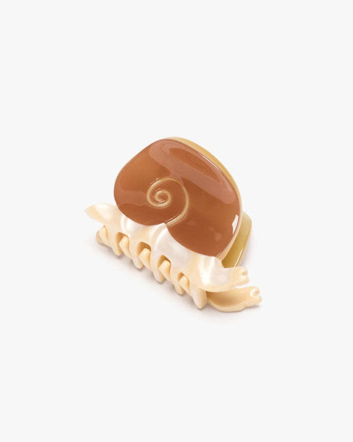 Mini Brown Snail Hair Claw