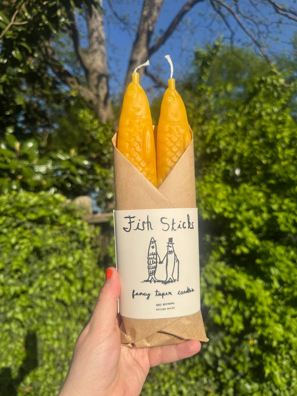 FISH STICKS - Fancy Beeswax Fish Shaped Taper Candles