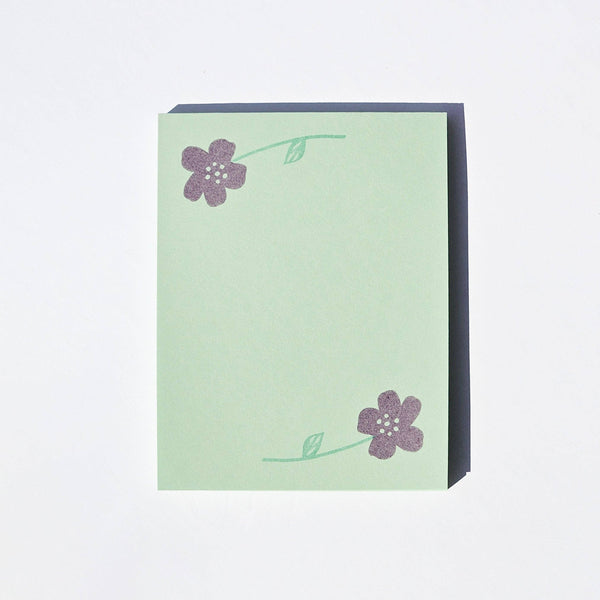 Flower Pair Green Notepad