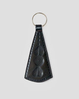 Black Stamped Leather Key Ring