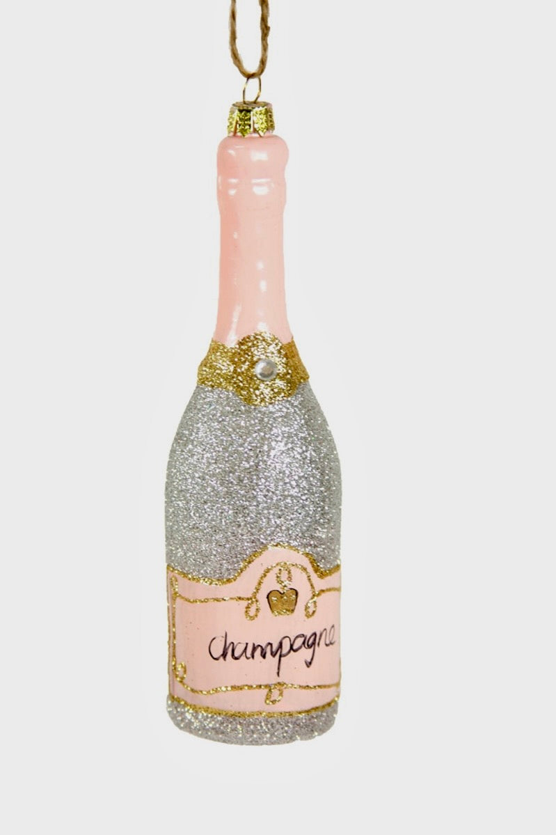 GLITTERED CHAMPAGNE ornament