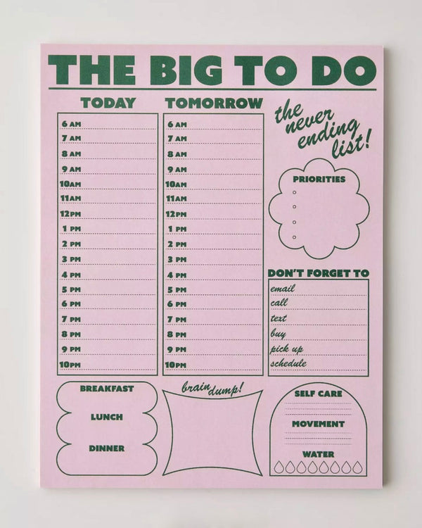The Big To Do Daily Notepad