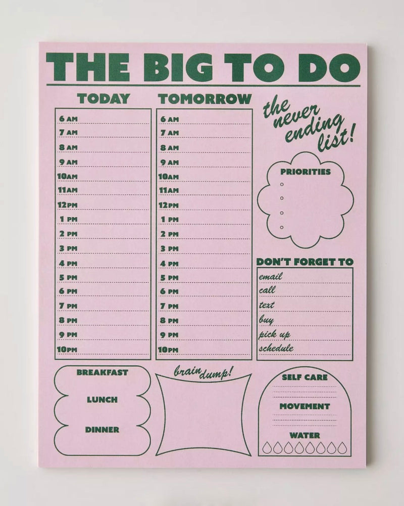 The Big To Do Daily Notepad
