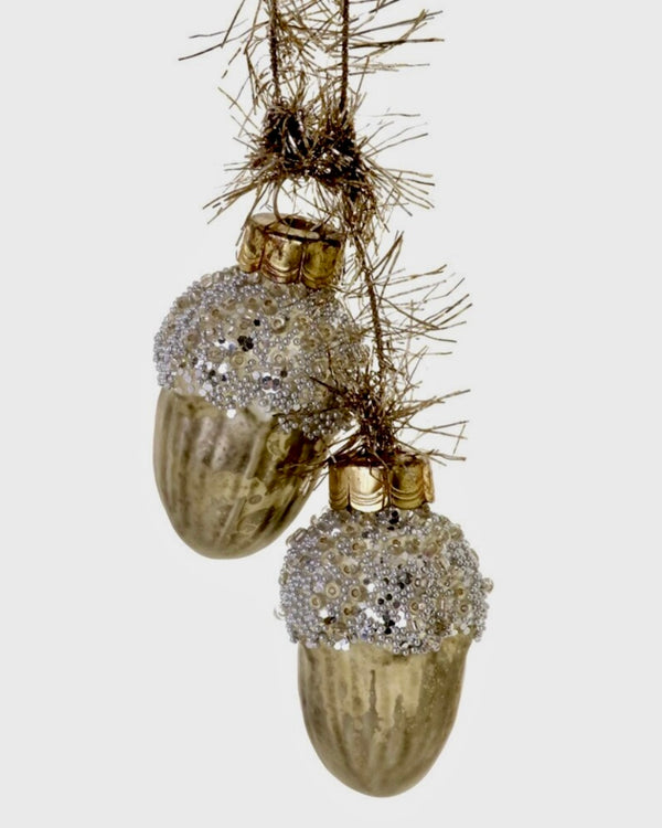 FROSTED ACORN Ornament