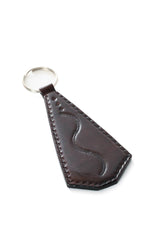 Brown Stamped Leather Key Ring