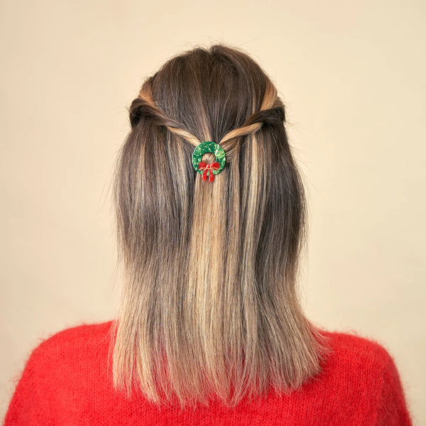 Christmas Wreath Hair Clip