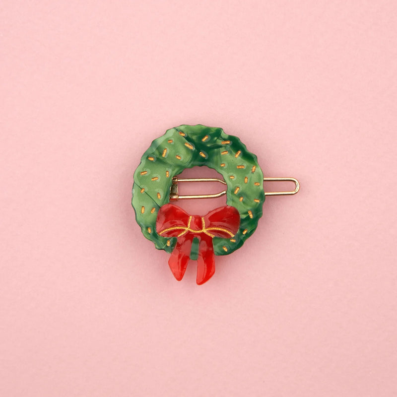 Christmas Wreath Hair Clip