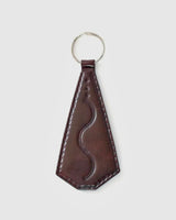 Brown Stamped Leather Key Ring