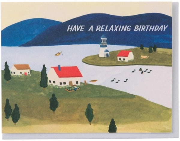 Seaside Town Birthday Card