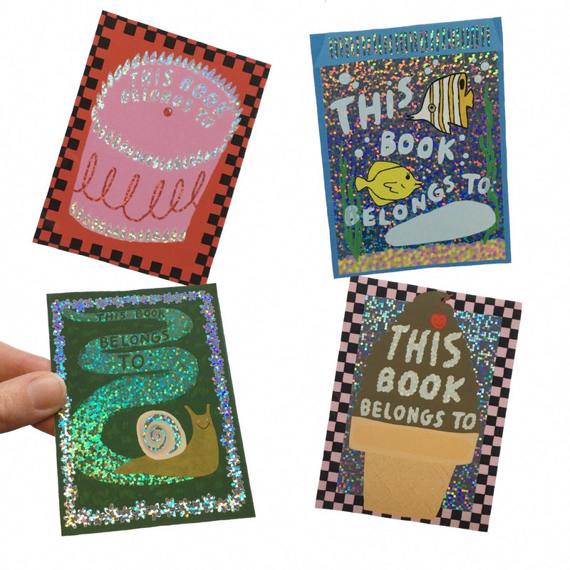 Glitter Book Plate Stickers