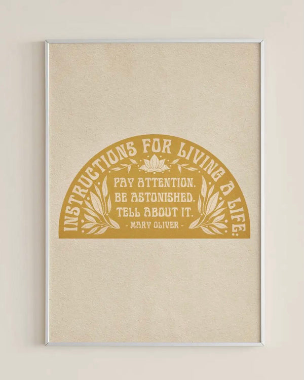 Instructions For Living A Life Print